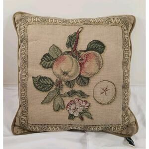 Newport Tapestry Pillow Small 13" Square Apples Gold Cottage Core Country